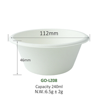 Boîtes à lunch écologiques 8OZ pour les fêtes, assiettes en papier écologiques jetables, bols ronds en bagasse 8OZ pour le déjeuner