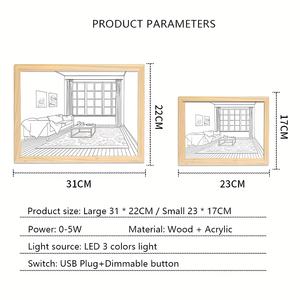 Affiches d'anime Sailor Moon personnalisées, cadre photo en bois avec éclairage LED, peinture lumineuse, figurine de dessin animé, lampe de peinture LED, garçons/<span class=keywords><strong>filles</strong></span> pour la décoration de la chambre - Product Image 4