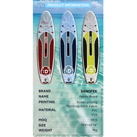 Planche de SUP gonflable style plantes 10'6'' avec motif feuilles botaniques, en PVC 1,2 mm, finition brossée, avec accessoires