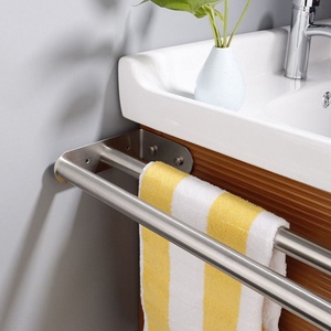 YOTO <span class=keywords><strong>Moderno</strong></span> Portasciugamani Doppio da Parete in Acciaio Inox 40cm, Tubo Circolare per Hotel, <span class=keywords><strong>Porta</strong></span> Carta Igienica, Accessori Bagno - Product Image 4