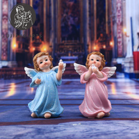 Statue de Petit Ange et Colombe de 3 pouces Sculpture d'Ange en Résine Décoration de Petit Ange et Colombe Décoration Figurine Cadeau Religieux