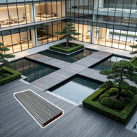 Planches de terrasse en composite WPC antidérapantes, surface rainurée, plancher extérieur imperméable pour les environs de la piscine