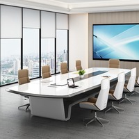 Table de conférence rectangulaire 12 places de 2,74 m en MDF pour salle de réunion, bureau, salle à manger, usage commercial – Vente en gros