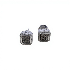 Pendientes de Plata de Ley 925 con Diamante Marrón Redondo de 0.41 Ct, para Mujer, Uso Diario, Joyería de Boda al por Mayor - Product Image 1