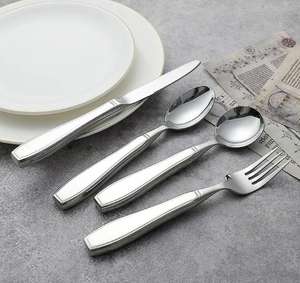 Utensilios de Acero Inoxidable con Peso para Personas Mayores, Cuchara Angulada con Mango Grande para Rehabilitación y Terapia de Manos para Personas Mayores - Product Image 1