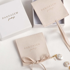 PandaSew Personalized Jewelry Packaging Bag Custom Logo <b>Envelope</b> Microfiber Jewelry Pouch - Product Image 5
