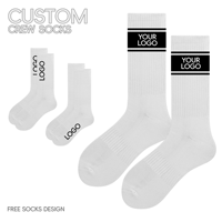 Chaussettes en coton 100 % personnalisées de haute qualité 2023 à faible MOQ, avec logo sur mesure, chaussettes mi-mollet pour hommes, chaussettes personnalisées avec logo