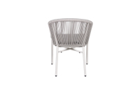 Fauteuil d'extérieur CDG de luxe moderne et empilable en corde tressée - Chaise de salle à manger en aluminium pour hôtel, patio, complexe hôtelier