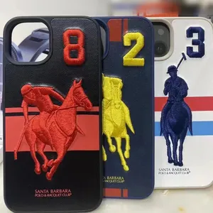 POLO cases for iPhone13promax jockey embroidery protective leather Garner new cover