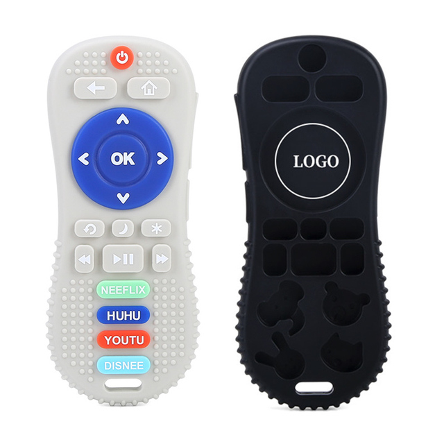 Bpa Free Early Educational Soft Baby Chew Teething Toy Tv Remote Control Teether Silicone Baby Teethers for Kids Toddler