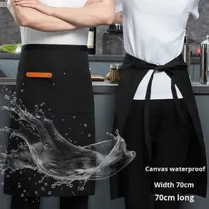 カスタムロゴハーフ丈通気性キッチンワークウェア防水夏シェフエプロン男性女性用レストランバー特定 - Product Image 6