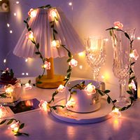 Guirlande lumineuse LED TSINYE en forme de feuilles de cerisier, alimentée par piles, blanc chaud, décoration intérieure, guirlande lumineuse de fête, décoration de fleurs de cerisier