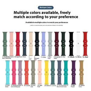 حزام ساعة رياضي من السيليكون السائل فائق الجودة لساعات <span class=keywords><strong>Apple</strong></span> iWatch Series 10، 9، 8، 7 مع إبزيم فراشة - Product Image 2