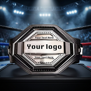 Ceintures de championnat en cuir véritable pour la lutte, la boxe et les arts martiaux, fabriquées sur mesure par des professionnels, robustes, avec de grands éléments métalliques. - Product Image 1