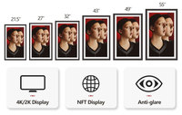 Écran d'art numérique NFT, téléchargement d'images, affichage intelligent des photos, vidéo, grand cadre photo numérique 32 pouces pour l'art