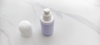 Flacon pompe en verre de 50 ml en forme de capsule, bicolore mat, vide, pour sérum cosmétique, emballage de soins de la peau, logo personnalisé