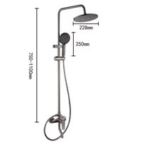 Robinet de Douche Pluie en Laiton 3 Voies, Système de Douche Noir pour Salle de Bain, Ensemble de Pommeaux de Douche pour Projets Hôteliers (Vente en Gros)