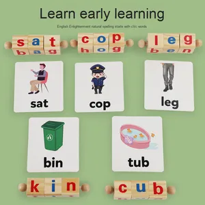 26 pezzi di alfabeto inglese in legno blocchi di costruzione riconoscimento di <span class=keywords><strong>parole</strong></span> e <span class=keywords><strong>gioco</strong></span> Puzzle giocattolo con Stereo Puzzle vocale - Product Image 3