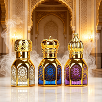 Flacon roll-on vintage personnalisé unique en verre électroplaqué pour huile d'attar, d'oud, cosmétique ou huile essentielle – 3ml, 6ml, 12ml