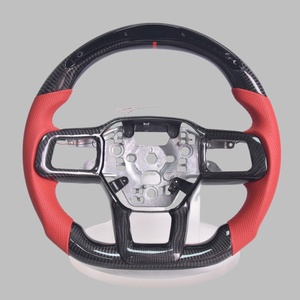 Volante Deportivo Personalizado de Fibra de Carbono Real con Empuñadura de Cuero en Forma de D y Base Plana para Ford <span class=keywords><strong>Mustang</strong></span> S650 S550 GT Ecoboost - Product Image 5