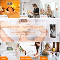 Support de téléphone mural anti-buée pour salle de bain, étanche, universel, rotation à 360 degrés, compatible bureau