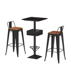 Colección de muebles de bar al por mayor, taburetes altos estilo disco con base de hierro y almacenamiento, juego de mesa de comedor a juego - Product Image 5