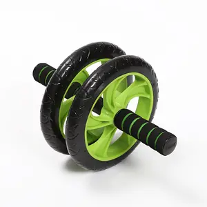 批发绿色ABS轮滚轮成人腹部健身家用健身器材
