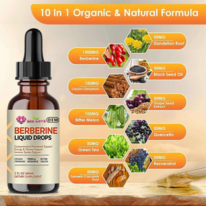 Gocce Liquide di Berberina 60ml Cannella Melone <span class=keywords><strong>Amaro</strong></span> Integratore Alimentare per Immunità Energia Metabolismo Fornitura Diretta dalla Fabbrica Bestseller - Product Image 4