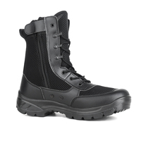 Bottes tactiques à fermeture éclair pour femmes, bottes en mesh respirantes pour l'été, chaussures de travail de sécurité pour hommes, pour l'extérieur