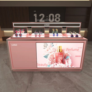 Mostrador de barra de perfume de lujo personalizable, escaparate de joyería pequeño para quiosco de centro comercial interior, diseño de escaparate Premium - Product Image 2