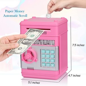 Hucha electrónica <span class=keywords><strong>Mini</strong></span> <span class=keywords><strong>cajero</strong></span> <span class=keywords><strong>automático</strong></span> para niños bebé juguete seguro banco de monedas caja de ahorro de dinero contraseña código bloqueo regalo para niños niñas - Product Image 4