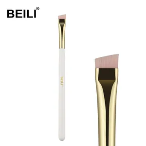 BEILI 2023 Atacado Alta Qualidade Thin Brow escova branco/ouro design de luxo linha de sobrancelha única escova logotipo personalizado