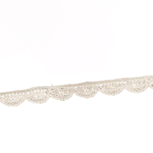 既製品3CM在庫あり手作り伸縮性ソフトホワイトフローラルモダンスカラップコットンエコフレンドリーバーコードレース（メッシュ用） - Product Image 4