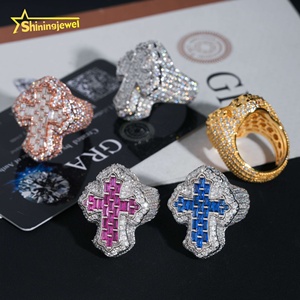 Anel Masculino de Prata 925 com Moissanite e Diamantes Baguete Cravejados, Joia Fina Hip Hop com Certificado GRA - Product Image 4