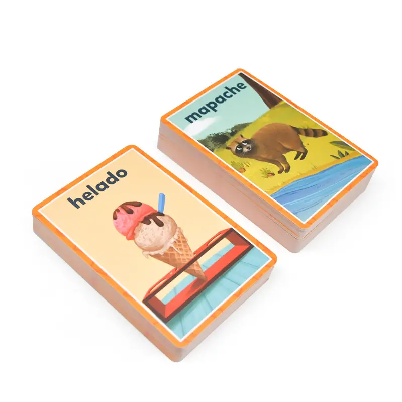 Carte da gioco personalizzate per bambini memoria di cartone stampa di carte oracle CMYK kid learning flash card flashcard educative