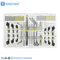 Kit d'instruments orthopédiques vétérinaires pour traumatismes Alps 2.0/2.4mm 2.7/3.5mm, ensemble d'instruments TPLO pour la chirurgie animale (Boîte PPSU)