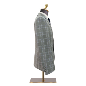 Giacca da <span class=keywords><strong>uomo</strong></span> a scacchi grigia a pieghe in stile frontale per abiti da ufficio o da festa - Product Image 2