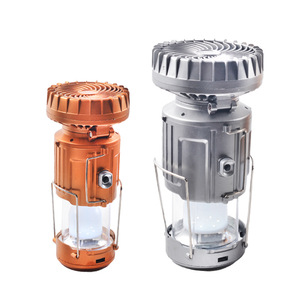 Solar Fan <b>Lantern</b> With <b>Led</b> Light <b>Rechargeable</b> Portable Outdoor Camping Emergency Lamp - Product Image 1