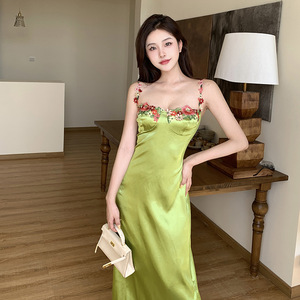 Nuovo arrivato ultimo Design ragazze pizzo <span class=keywords><strong>Sexy</strong></span> Sling <span class=keywords><strong>Casual</strong></span> abiti lunghi Slim <span class=keywords><strong>abbigliamento</strong></span> donna - Product Image 2