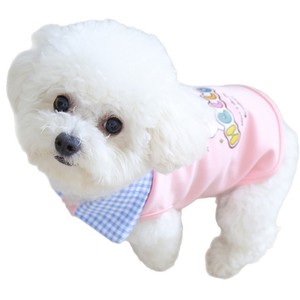 Cute Puppy Cartoon Print Plaid <b>Collar</b> Cardigan For Cats And Dogs Vest Polyester Material <b>Pet</b> Clothes - Product Image 5