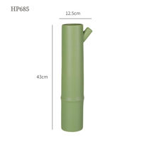 Vases à fleurs en céramique minimalistes, motif nœud de bambou vert oriental, décoration de table moderne chinoise, articles de décoration pour la maison et la maison modèle