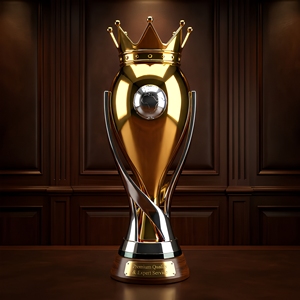 Trofeo de Fútbol Personalizado de Metal con Corona, <span class=keywords><strong>Copa</strong></span> de Premio Única con Temática de <span class=keywords><strong>Rey</strong></span> <span class=keywords><strong>del</strong></span> Juego para Campeonato - Product Image 3