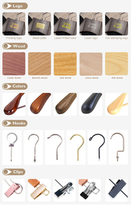 Cintres en bois naturel antidérapants personnalisés pour pantalons, manteaux, costumes, chemises, vestes et robes – Vente en gros - Product Image 4