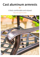 Meilleures ventes de chaises de restaurant en fonte d'aluminium chaise de jardin rétro en métal pour l'extérieur