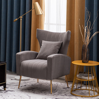 Chaises de salon modernes de luxe en velours avec pieds en métal doré, portables et écologiques, vente en gros