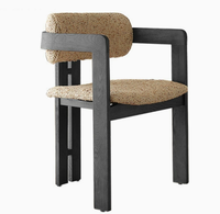Nouvelles chaises de salle à manger modernes et luxueuses, rembourrées en tissu de lin, pieds en bois, écologiques, durables, meubles pour appartement et maison