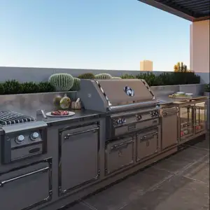 Parrilla de barbacoa de ocio al aire libre personalizada, diseño plegable sin humo, Material metálico de aleación de aluminio para uso interior de jardín de carbón