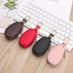 High Quality Leather Key Car Key Multi-functional <b>Mini</b> Large Capacity Car Zipper Remote Control Keychain Cosmetics <b>Bag</b> - Product Image 4