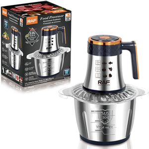 Robot culinaire RAF 3L Bol en acier inoxydable 300W <span class=keywords><strong>Hachoir</strong></span> de cuisine durable pour légumes, viande, mélange et préparation quotidienne de la cuisine - Product Image 1