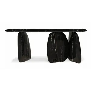 Tabela de mesa natural personalizada, 3 pernas moderna de luxo para console de mármore